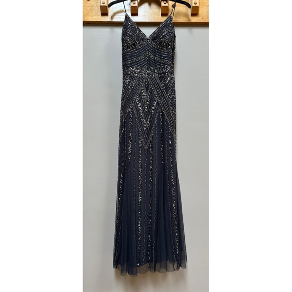 Marina Beaded and Sequins Gown Size 4 Petite 5’3” w/ Heels - Picture 2 of 9